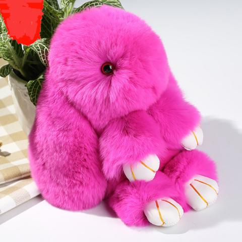 Furry Bunny™ Pom Pom Keychain