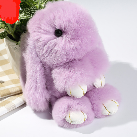 Furry Bunny™ Pom Pom Keychain