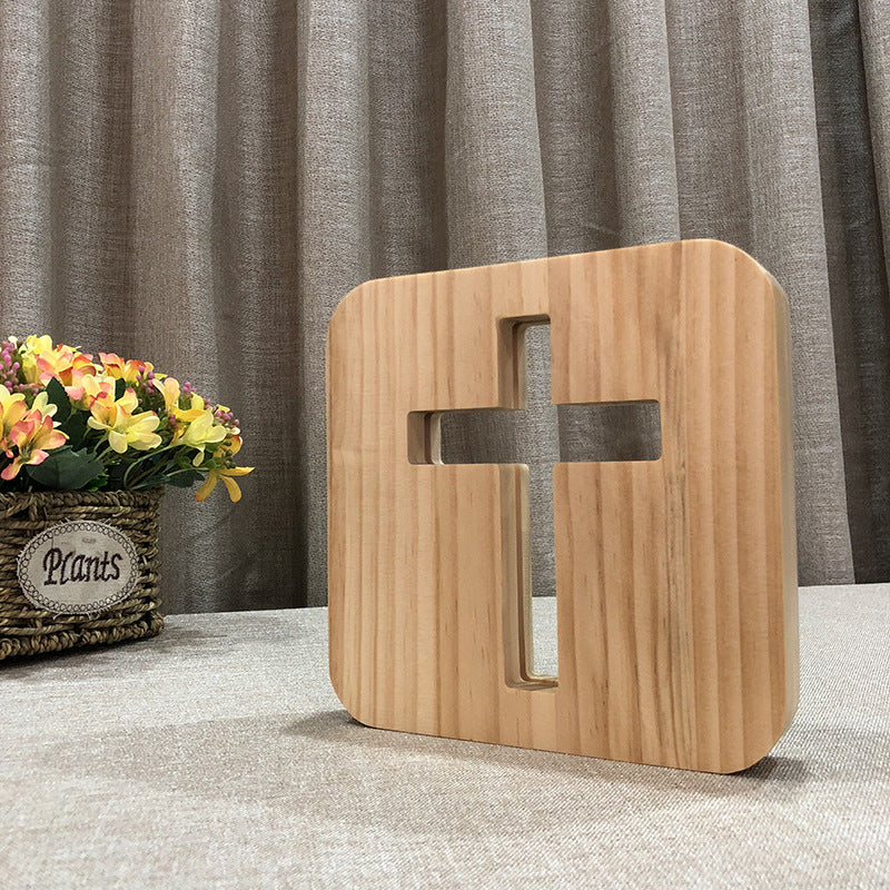 FaithGlow™ Wooden Cross Night Light