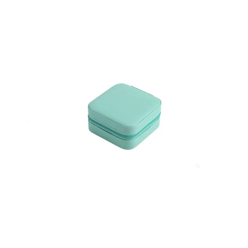TrinketNest travel jewelry case in Blue, closed with zipper